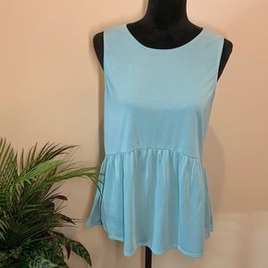 NWT…Ladies teal peplum summer top